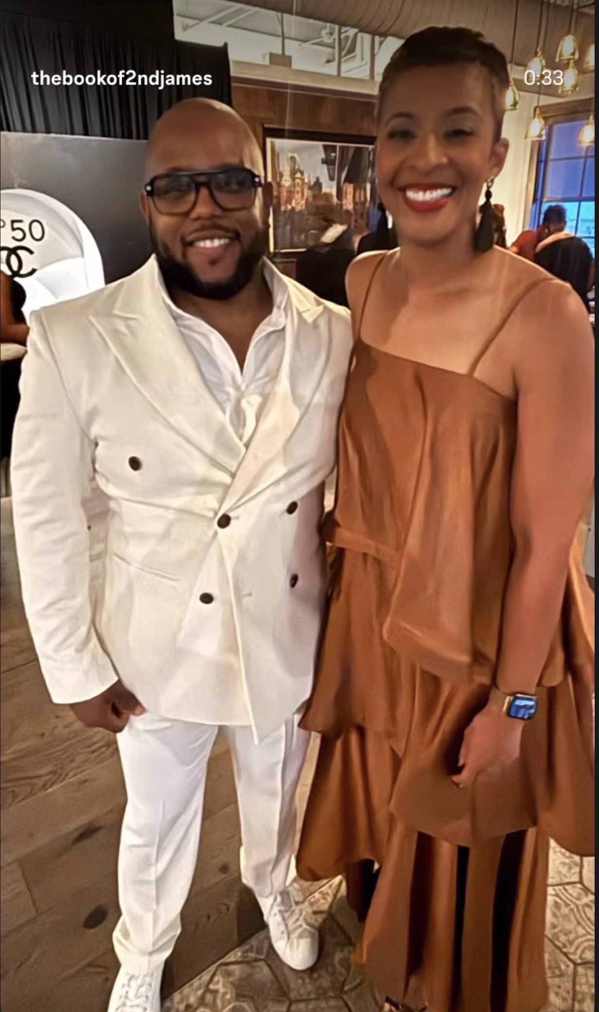 Jenelle celebrating with a guest